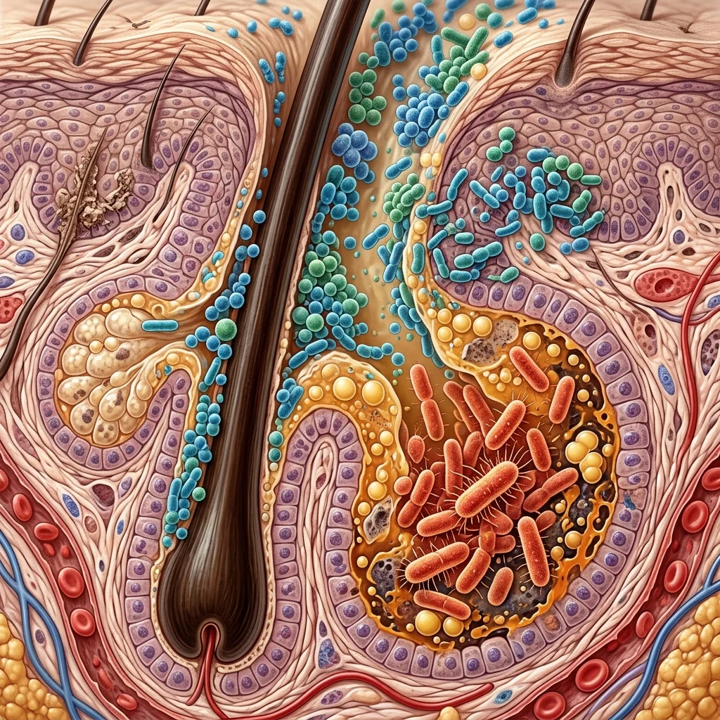 Equilibrio bacteriano entre S. epidermidis y C. acnes